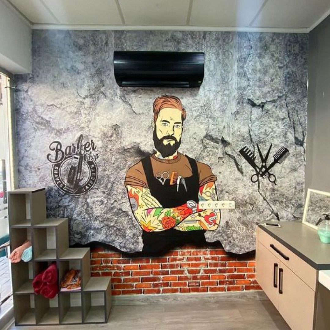 grafie na parede barbearia